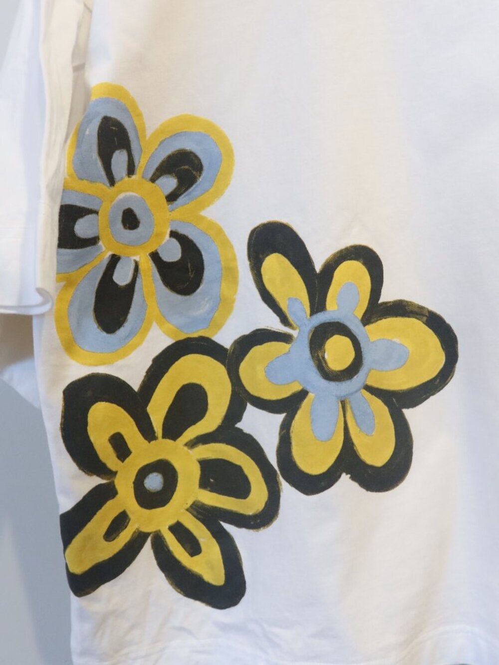 MARNI x UNIQLO floral print tshirt oversize top white yellow cotton XXS summer - Picture 2 of 9